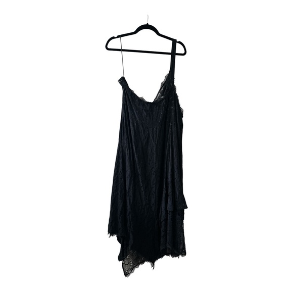 Anthropologie Asymmetrical Lace Maxi Dress Size 24W Black One Shoulder NWOT - Picture 5 of 7